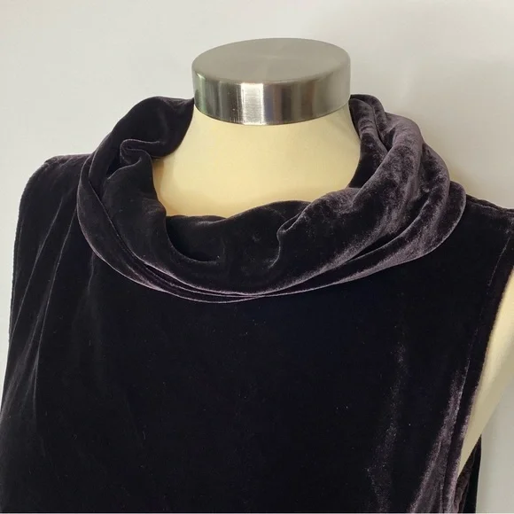 Eileen Fisher Purple Silk Velvet Sleeveless Top - Picture 3 of 9
